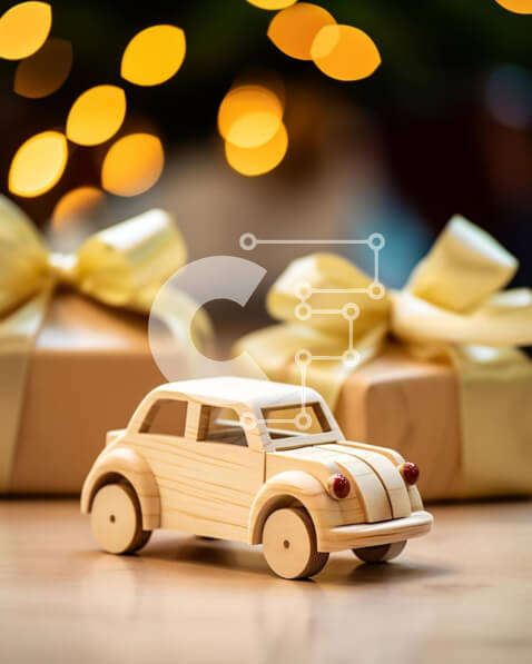 Intra Συλλεκτικό Ξύλινο Παζλ Plywood  4mm - Ξύλινο αυτοκίνητο παιχνιδιών σε κουτιά δώρων και δώρα Σε Ξύλινο Κουτί - Διαστάσεις: 10x10 cm – 25 κομμάτια