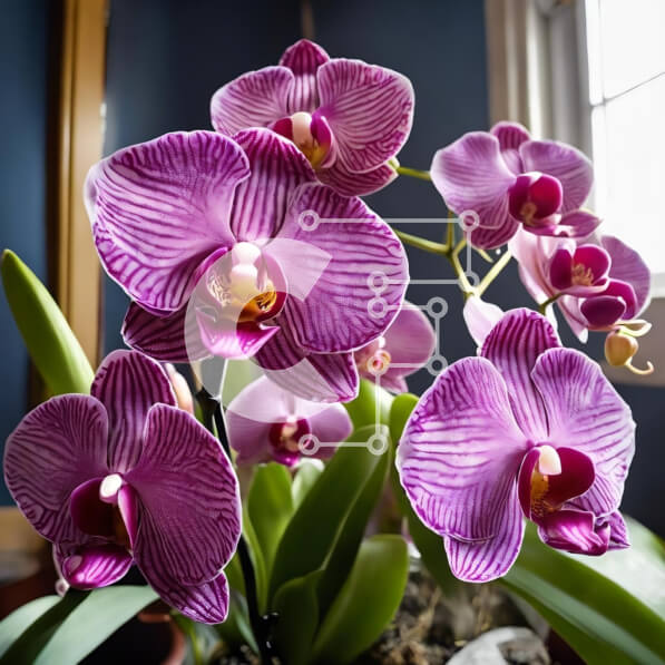 Intra Συλλεκτικό Ξύλινο Παζλ Plywood  4mm - Ανάμεικτα μωβ λουλούδια ορχιδέας σε ένα δωμάτιο Σε Ξύλινο Κουτί - Διαστάσεις: 10x10 cm – 25 κομμάτια