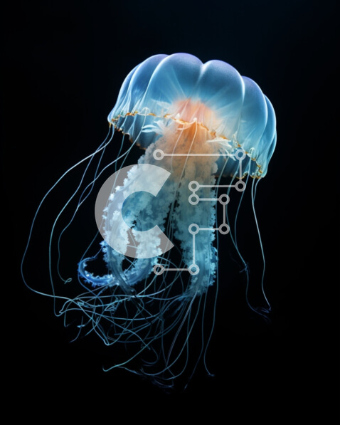 Intra Συλλεκτικό Ξύλινο Παζλ Plywood  4mm - Πολύχρωμες μέδουσες στα σκοτεινά νερά Σε Ξύλινο Κουτί - Διαστάσεις: 10x10 cm – 25 κομμάτια