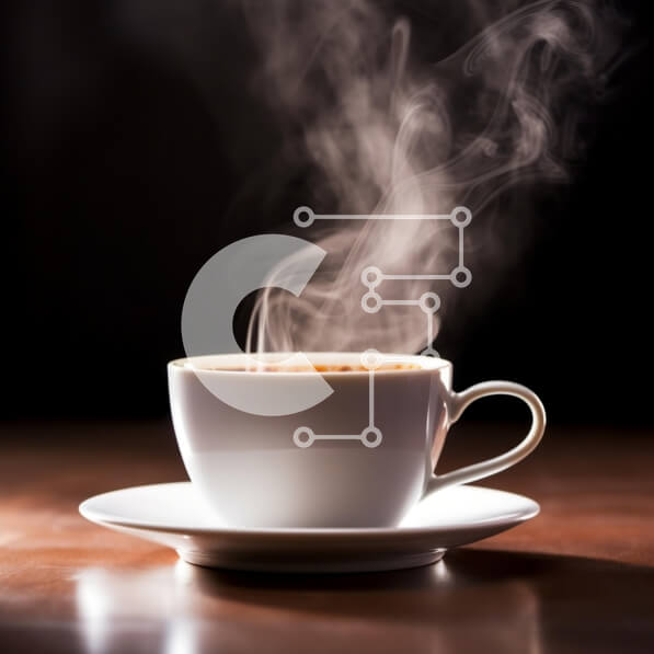 Σετ των 2 Intra Συλλεκτικό Ξύλινο Παζλ Plywood  4mm - Λευκό φλιτζάνι καφέ με ατμό σε ξύλινο τραπέζι Σε Ξύλινο Κουτί - Διαστάσεις: 10x10 cm – 25 κομμάτια