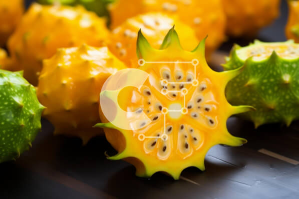 Σετ των 2 Intra Συλλεκτικό Ξύλινο Παζλ Plywood  4mm - Κίτρινα και πράσινα Dragonfruits στο τραπέζι Σε Ξύλινο Κουτί - Διαστάσεις: 10x10 cm – 25 κομμάτια