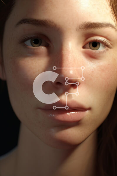 Intra Συλλεκτικό Ξύλινο Παζλ Plywood  4mm - Close-up πορτρέτο γυναίκας με φακίδες Σε Ξύλινο Κουτί - Διαστάσεις Puzzle: 10x10 cm – 25 κομμάτια