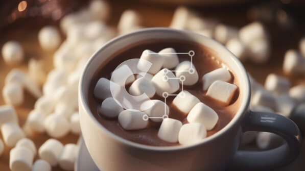 Σετ των 2 Intra Συλλεκτικό Ξύλινο Παζλ Plywood  4mm - Ζεστό κακάο με Marshmallows, τσιπς σοκολάτας και ξυλάκια κανέλας Σε Ξύλινο Κουτί - Διαστάσεις: 10x10 cm – 25 κομμάτια