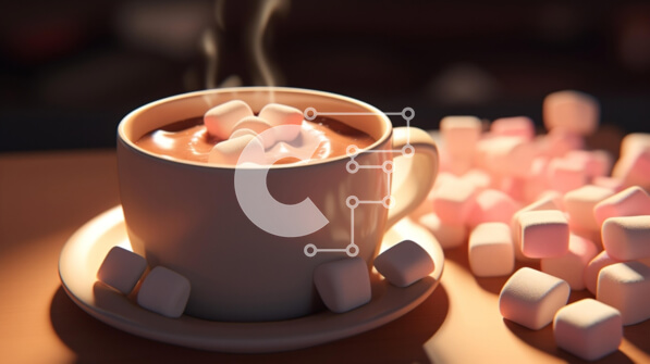 Σετ των 2 Intra Συλλεκτικό Ξύλινο Παζλ Plywood  4mm - Ζεστό κακάο με Marshmallows και καραμέλα Σε Ξύλινο Κουτί - Διαστάσεις: 10x10 cm – 25 κομμάτια