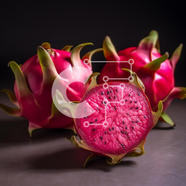 Σετ των 2 Intra Συλλεκτικό Ξύλινο Παζλ Plywood  4mm - Dragonfruits σε σκούρο φόντο Σε Ξύλινο Κουτί - Διαστάσεις: 10x10 cm – 25 κομμάτια