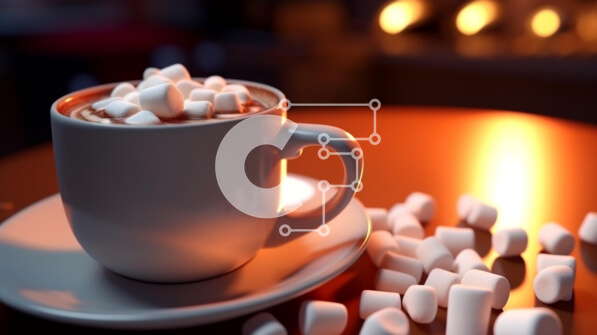 Σετ των 2 Intra Συλλεκτικό Ξύλινο Παζλ Plywood  4mm - Ζεστό κακάο με Marshmallows δίπλα στο τζάκι Σε Ξύλινο Κουτί - Διαστάσεις: 10x10 cm – 25 κομμάτια