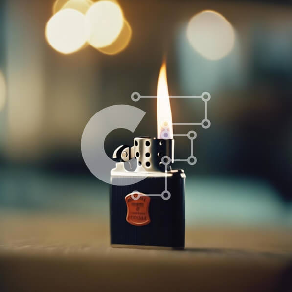 Intra Συλλεκτικό Ξύλινο Παζλ Plywood  4mm - Κλασικός μαύρος αναπτήρας στο τραπέζι Σε Ξύλινο Κουτί - Διαστάσεις: 10x10 cm – 25 κομμάτια