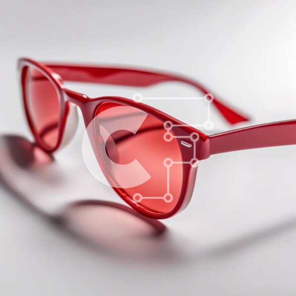 Σετ των 2 Intra Συλλεκτικό Ξύλινο Παζλ Plywood  4mm - Κόκκινα γυαλιά ηλίου σε άσπρο φόντο Σε Ξύλινο Κουτί - Διαστάσεις: 10x10 cm – 25 κομμάτια