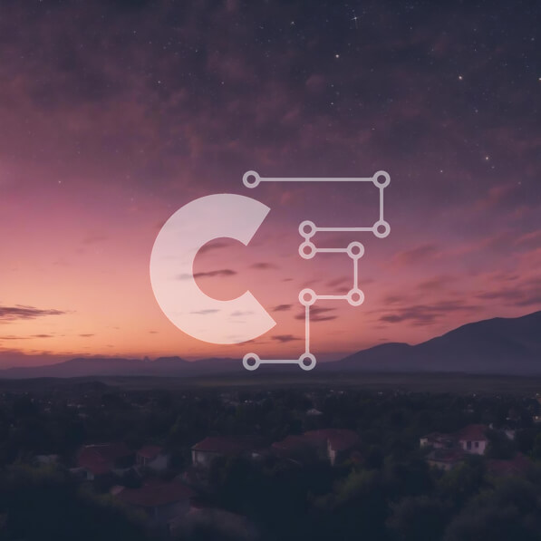 Intra Συλλεκτικό Ξύλινο Παζλ Plywood  4mm - Ροζ και μωβ ουρανός με βουνά και αστέρια Σε Ξύλινο Κουτί - Διαστάσεις: 10x10 cm – 25 κομμάτια