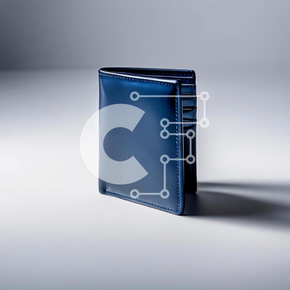 Intra Συλλεκτικό Ξύλινο Παζλ Plywood  4mm - Μπλε δερμάτινο πορτοφόλι σε κενή επιφάνεια Σε Ξύλινο Κουτί - Διαστάσεις: 10x10 cm – 25 κομμάτια