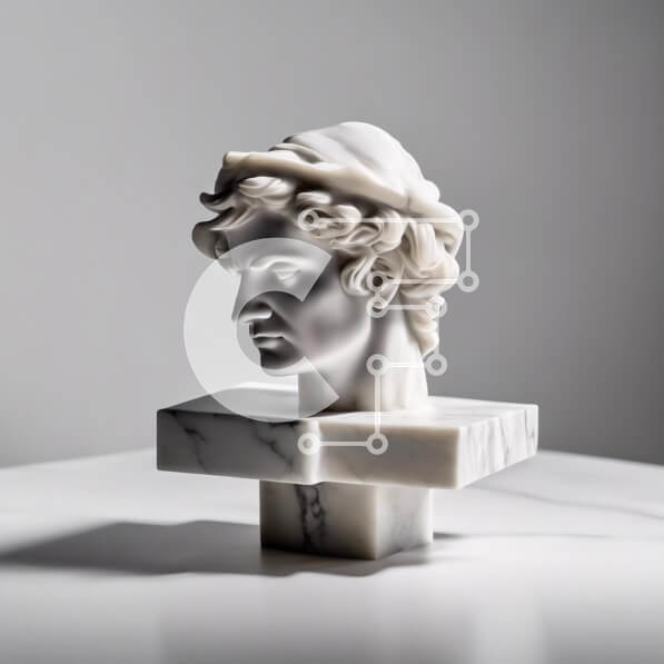 Intra Συλλεκτικό Ξύλινο Παζλ Plywood  4mm - Αρχαίος Έλληνας Θεός ή Φιγούρα Λευκή μαρμάρινη προτομή Σε Ξύλινο Κουτί - Διαστάσεις Puzzle: 10x10 cm – 25 κομμάτια