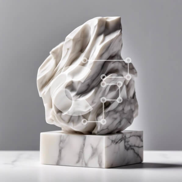 Intra Συλλεκτικό Ξύλινο Παζλ Plywood  4mm - Λευκό μαρμάρινο γλυπτό στην οθόνη με γύρω αντικείμενα Σε Ξύλινο Κουτί - Διαστάσεις Puzzle: 10x10 cm – 25 κομμάτια