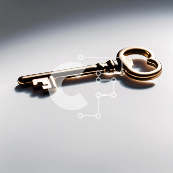 Intra Συλλεκτικό Ξύλινο Παζλ Plywood  4mm - Χρυσό κλειδί σε σχήμα καρδιάς σε κενή λευκή επιφάνεια Σε Ξύλινο Κουτί - Διαστάσεις: 10x10 cm – 25 κομμάτια