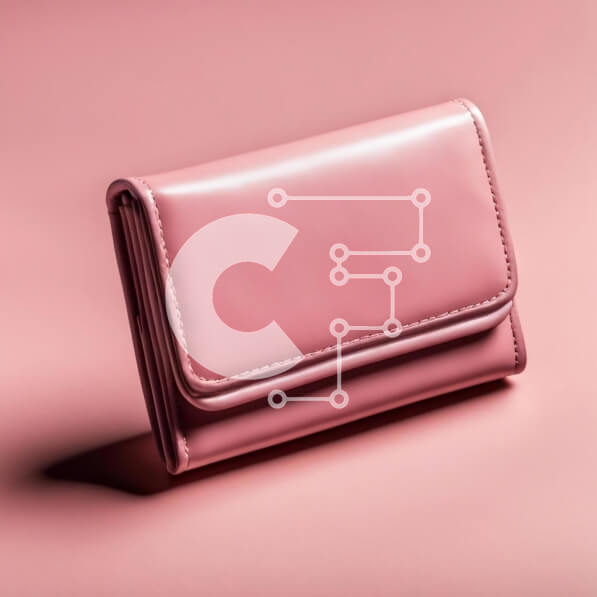 Intra Συλλεκτικό Ξύλινο Παζλ Plywood  4mm - Ροζ δερμάτινο πορτοφόλι σε ροζ επιφάνεια Σε Ξύλινο Κουτί - Διαστάσεις: 10x10 cm – 25 κομμάτια