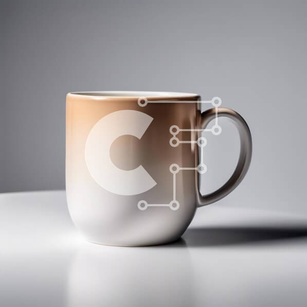 Intra Συλλεκτικό Ξύλινο Παζλ Plywood  4mm - Λευκή κούπα καφέ με πορτοκαλί-καφέ ντεγκραντέ Σε Ξύλινο Κουτί - Διαστάσεις: 10x10 cm – 25 κομμάτια