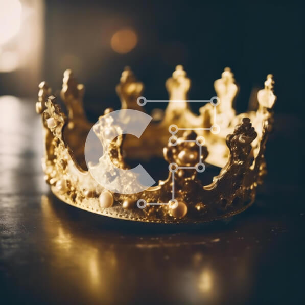 Intra Συλλεκτικό Ξύλινο Παζλ Plywood  4mm - Χρυσό στέμμα σε ξύλινο τραπέζι Σε Ξύλινο Κουτί - Διαστάσεις: 10x10 cm – 25 κομμάτια