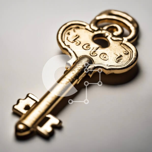 Intra Συλλεκτικό Ξύλινο Παζλ Plywood  4mm - Χρυσό κλειδί σε λευκό φόντο Σε Ξύλινο Κουτί - Διαστάσεις: 10x10 cm – 25 κομμάτια