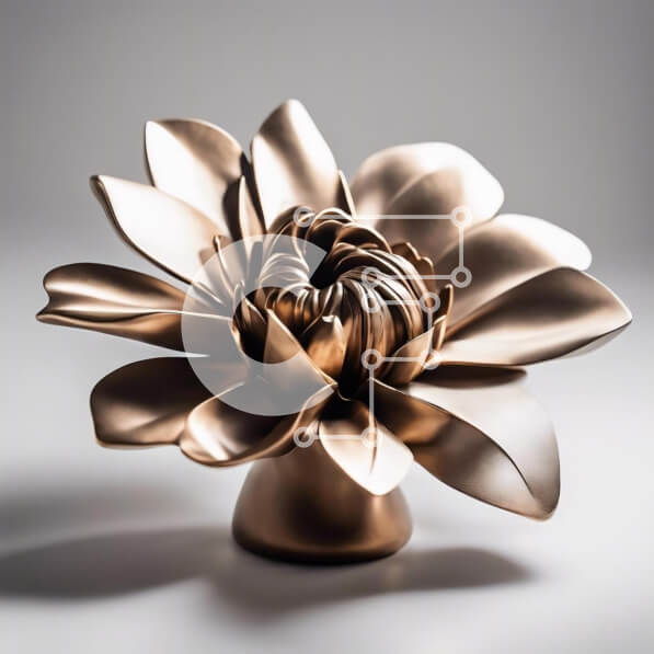 Intra Συλλεκτικό Ξύλινο Παζλ Plywood  4mm - Χρυσόχρωμο γλυπτό λουλουδιών σε ημιτελή ξύλινη βάση Σε Ξύλινο Κουτί - Διαστάσεις Puzzle: 10x10 cm – 25 κομμάτια