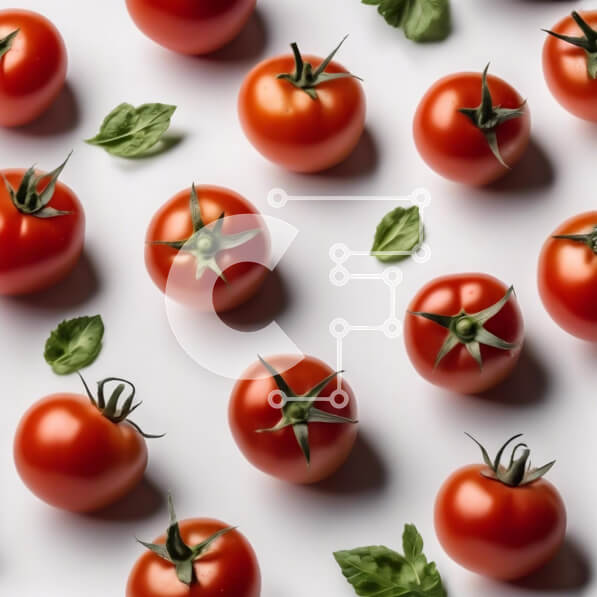 Σετ των 2 Intra Συλλεκτικό Ξύλινο Παζλ Plywood  4mm - Σύνθεση με φρέσκια ντομάτα και φύλλα βασιλικού Σε Ξύλινο Κουτί - Διαστάσεις: 10x10 cm – 25 κομμάτια