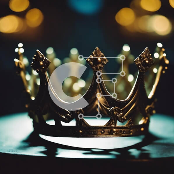 Intra Συλλεκτικό Ξύλινο Παζλ Plywood  4mm - Χρυσό στέμμα στο τραπέζι με πολύχρωμα φώτα Σε Ξύλινο Κουτί - Διαστάσεις: 10x10 cm – 25 κομμάτια