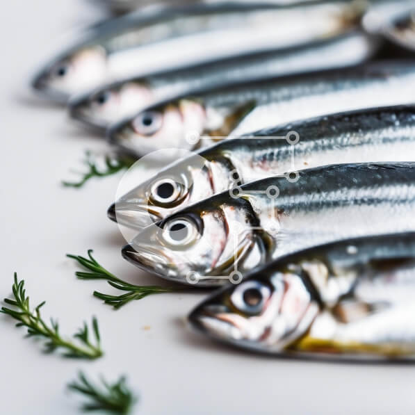 Σετ των 2 Intra Συλλεκτικό Ξύλινο Παζλ Plywood  4mm - Φρέσκα ασημένια ψάρια και θυμάρι Σε Ξύλινο Κουτί - Διαστάσεις: 10x10 cm – 25 κομμάτια