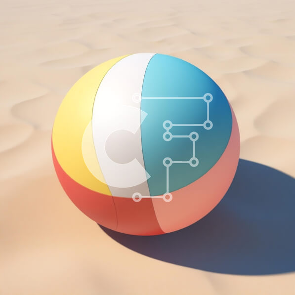 Intra Συλλεκτικό Ξύλινο Παζλ Plywood  4mm - Πολύχρωμη μπάλα παραλίας στους αμμόλοφους Σε Ξύλινο Κουτί - Διαστάσεις: 10x10 cm – 25 κομμάτια