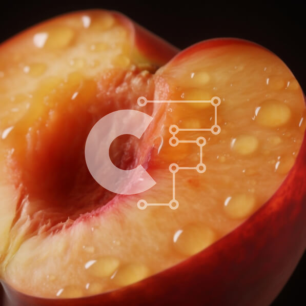 Σετ των 2 Intra Συλλεκτικό Ξύλινο Παζλ Plywood  4mm - Μισά φρέσκα ροδάκινα με σταγόνες νερού Σε Ξύλινο Κουτί - Διαστάσεις: 10x10 cm – 25 κομμάτια