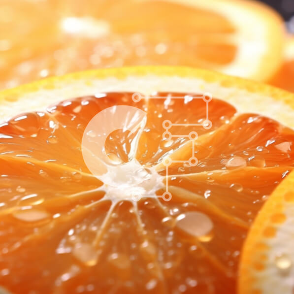 Σετ των 2 Intra Συλλεκτικό Ξύλινο Παζλ Plywood  4mm - Κοντινό πλάνο φρέσκων πορτοκαλιών με σταγονίδια νερού Σε Ξύλινο Κουτί - Διαστάσεις: 10x10 cm – 25 κομμάτια