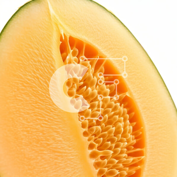 Σετ των 2 Intra Συλλεκτικό Ξύλινο Παζλ Plywood  4mm - Ώριμη φέτα πεπονιού σε άσπρο φόντο Σε Ξύλινο Κουτί - Διαστάσεις: 10x10 cm – 25 κομμάτια