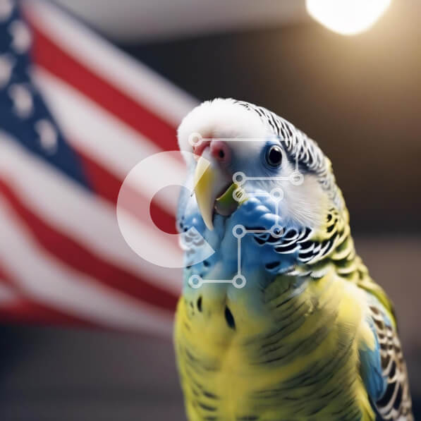 Intra Συλλεκτικό Ξύλινο Παζλ Plywood  4mm - Πολύχρωμο παπαγάλος με αμερικανική σημαία Σε Ξύλινο Κουτί - Διαστάσεις: 10x10 cm – 25 κομμάτια