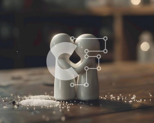 Intra Συλλεκτικό Ξύλινο Παζλ Plywood  4mm - Αγκαλιάζοντας σέικερ για αλάτι και πιπέρι σε ένα τραπέζι Σε Ξύλινο Κουτί - Διαστάσεις: 10x10 cm – 25 κομμάτια