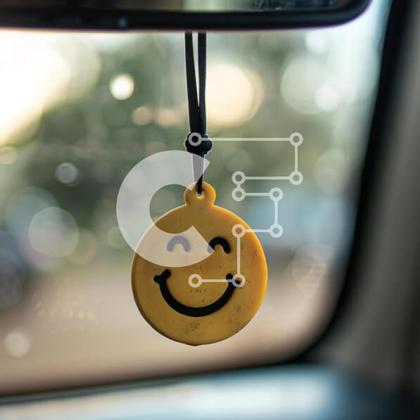 Intra Συλλεκτικό Ξύλινο Παζλ Plywood  4mm - Κίτρινο Smiley αποσμητικό προσώπου στο αυτοκίνητο Σε Ξύλινο Κουτί - Διαστάσεις Puzzle: 10x10 cm – 25 κομμάτια