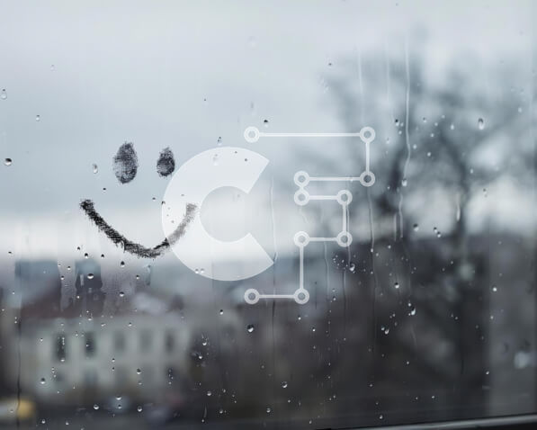 Intra Συλλεκτικό Ξύλινο Παζλ Plywood  4mm - Smiley Face σε Rainy Window Glass Σε Ξύλινο Κουτί - Διαστάσεις Puzzle: 10x10 cm – 25 κομμάτια