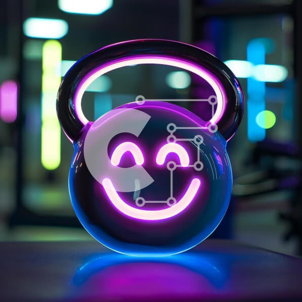 Intra Συλλεκτικό Ξύλινο Παζλ Plywood  4mm - Kettlebell με λαμπερό χαμογελαστό πρόσωπο στο μηχάνημα γυμναστικής Σε Ξύλινο Κουτί - Διαστάσεις Puzzle: 10x10 cm – 25 κομμάτια