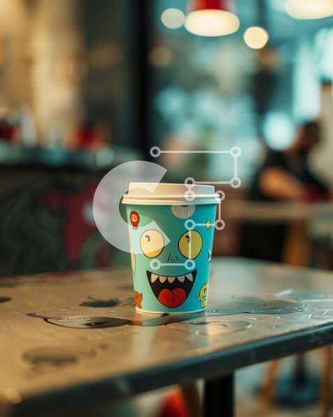 Σετ των 2 Intra Συλλεκτικό Ξύλινο Παζλ Plywood  4mm - Monster Design Φλιτζάνι καφέ στο εστιατόριο Σε Ξύλινο Κουτί - Διαστάσεις: 10x10 cm – 25 κομμάτια