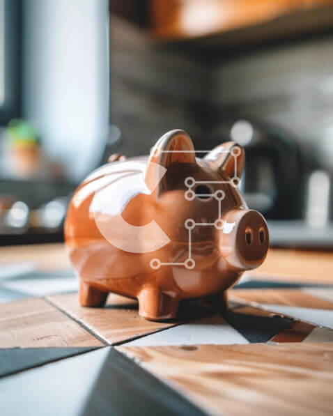 Intra Συλλεκτικό Ξύλινο Παζλ Plywood  4mm - Καφέ γουρουνάκι σε πάγκο κουζίνας με πλακάκια Σε Ξύλινο Κουτί - Διαστάσεις: 10x10 cm – 25 κομμάτια