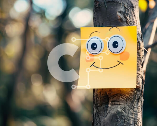 Intra Συλλεκτικό Ξύλινο Παζλ Plywood  4mm - Σημείωση με χαμογελαστό πρόσωπο στη βελανιδιά στο δάσος Σε Ξύλινο Κουτί - Διαστάσεις: 10x10 cm – 25 κομμάτια