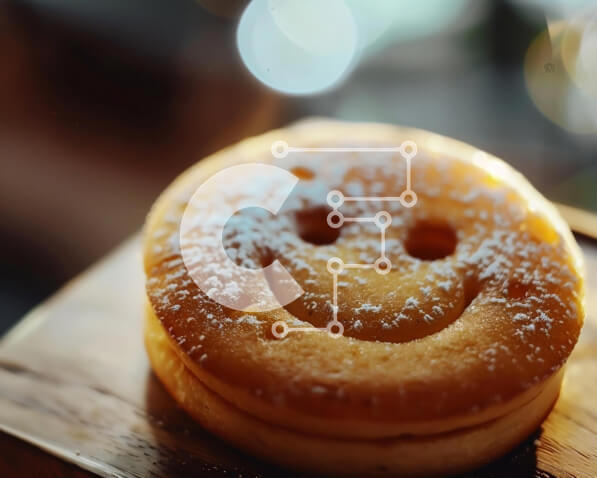 Σετ των 2 Intra Συλλεκτικό Ξύλινο Παζλ Plywood  4mm - Χαμογελαστό μπισκότο με ζάχαρη άχνη Σε Ξύλινο Κουτί - Διαστάσεις: 10x10 cm – 25 κομμάτια