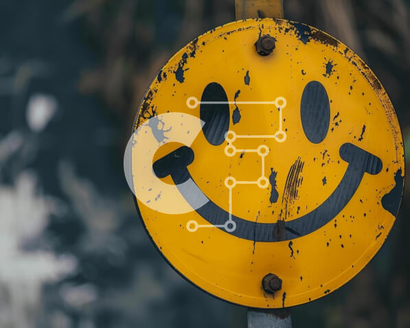 Intra Συλλεκτικό Ξύλινο Παζλ Plywood  4mm - Κίτρινο Smiley Face σημάδι σε ξύλινο κοντάρι Σε Ξύλινο Κουτί - Διαστάσεις Puzzle: 10x10 cm – 25 κομμάτια