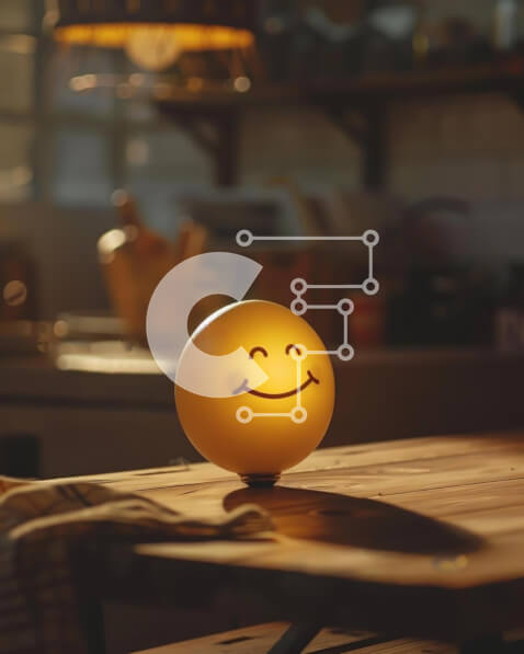 Intra Συλλεκτικό Ξύλινο Παζλ Plywood  4mm - Φωτιστικό Smiley Face σε ξύλινο τραπέζι Σε Ξύλινο Κουτί - Διαστάσεις: 10x10 cm – 25 κομμάτια