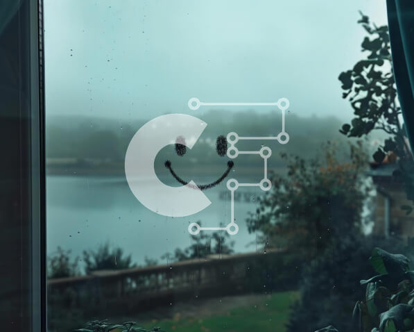 Intra Συλλεκτικό Ξύλινο Παζλ Plywood  4mm - Smiley Face στο παράθυρο σε βροχερό καιρό Σε Ξύλινο Κουτί - Διαστάσεις Puzzle: 10x10 cm – 25 κομμάτια