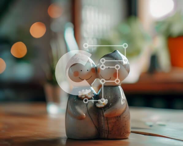 Intra Συλλεκτικό Ξύλινο Παζλ Plywood  4mm - Ρομαντικά ειδώλια με λουλούδια και αντικείμενα στο τραπέζι Σε Ξύλινο Κουτί - Διαστάσεις: 10x10 cm – 25 κομμάτια