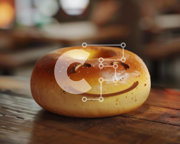 Σετ των 2 Intra Συλλεκτικό Ξύλινο Παζλ Plywood  4mm - Μπαγκέτα Smiley Face σε ρύθμιση τραπεζαρίας Σε Ξύλινο Κουτί - Διαστάσεις: 10x10 cm – 25 κομμάτια