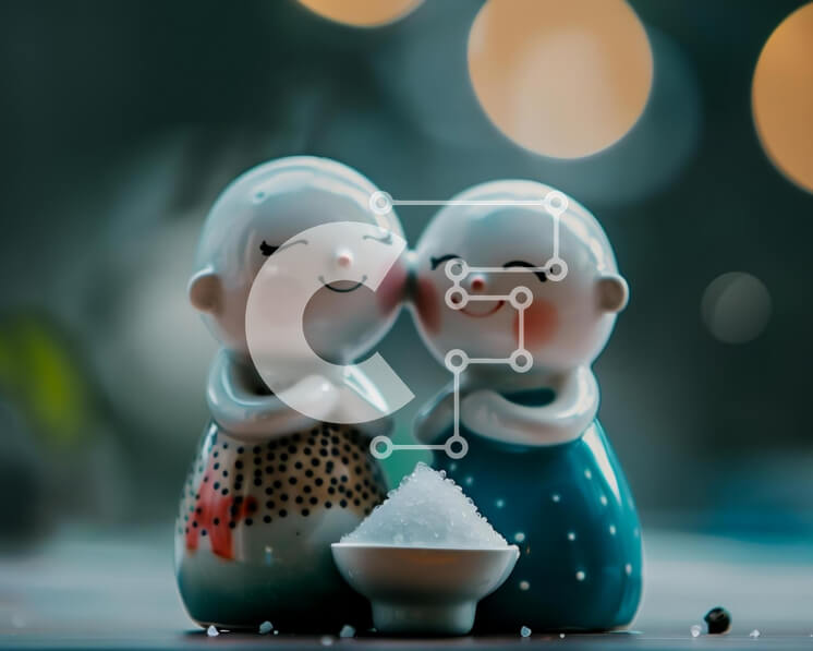 Intra Συλλεκτικό Ξύλινο Παζλ Plywood  4mm - Κεραμικοί δονητές αλατιού και πιπεριού που κρατούν μπολ με αλάτι Σε Ξύλινο Κουτί - Διαστάσεις: 10x10 cm – 25 κομμάτια