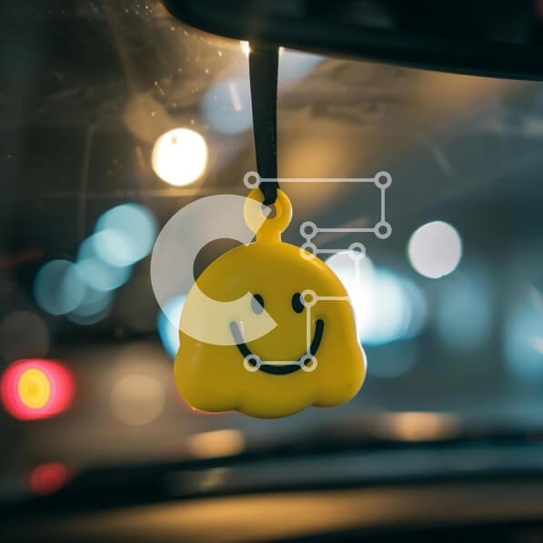 Intra Συλλεκτικό Ξύλινο Παζλ Plywood  4mm - Κίτρινο Smiley αποσμητικό προσώπου στο παράθυρο αυτοκινήτου Σε Ξύλινο Κουτί - Διαστάσεις Puzzle: 10x10 cm – 25 κομμάτια