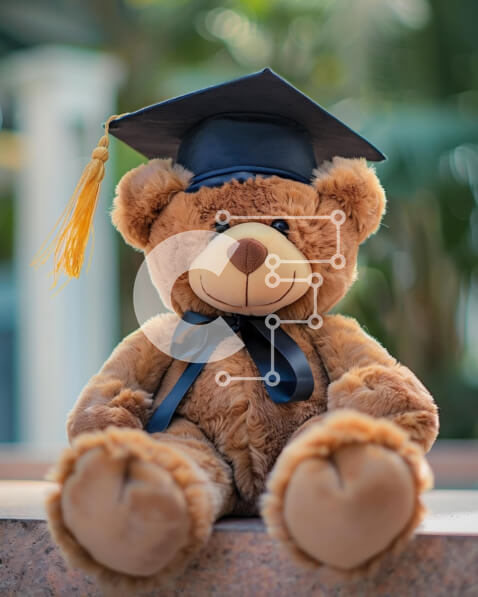 Intra Συλλεκτικό Ξύλινο Παζλ Plywood  4mm - Αρκουδάκι αποφοίτησης σε συγκεκριμένα σκαλοπάτια Σε Ξύλινο Κουτί - Διαστάσεις Puzzle: 10x10 cm – 25 κομμάτια