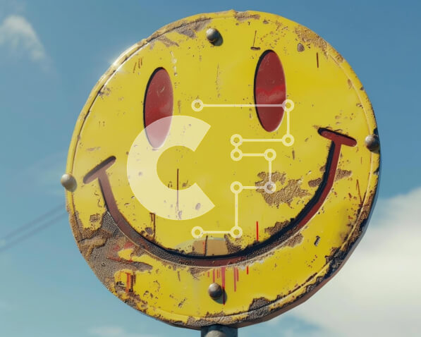 Intra Συλλεκτικό Ξύλινο Παζλ Plywood  4mm - Κίτρινο χαμογελαστό σημάδι στον ασφαλτόδρομο Σε Ξύλινο Κουτί - Διαστάσεις Puzzle: 10x10 cm – 25 κομμάτια