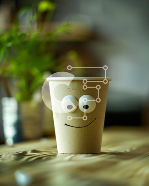 Intra Συλλεκτικό Ξύλινο Παζλ Plywood  4mm - Χάρτινο κύπελλο με μάτια Googly Σε Ξύλινο Κουτί - Διαστάσεις: 10x10 cm – 25 κομμάτια