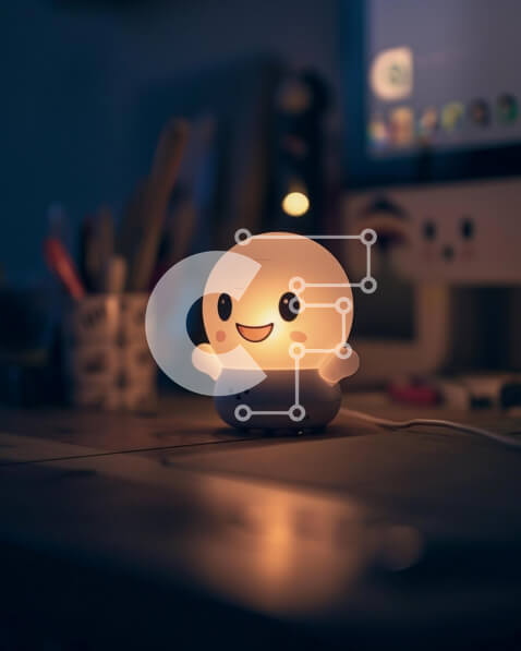 Intra Συλλεκτικό Ξύλινο Παζλ Plywood  4mm - Φωτιστικό γραφείου με γύρω αντικείμενα Σε Ξύλινο Κουτί - Διαστάσεις: 10x10 cm – 25 κομμάτια