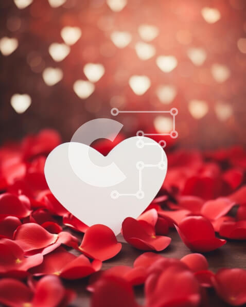 Intra Συλλεκτικό Ξύλινο Παζλ Plywood  4mm - Ρομαντικό χαρτί σε σχήμα καρδιάς και κόκκινο ροδοπέταλα Σε Ξύλινο Κουτί - Διαστάσεις: 10x10 cm – 25 κομμάτια